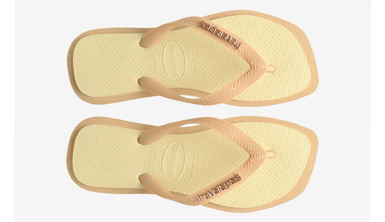 Havaianas Top Square Fusion Mulheres - Gold - H4149944-0570-BRA-41/42 - Size: BRA-41/42 – Дамски чехли