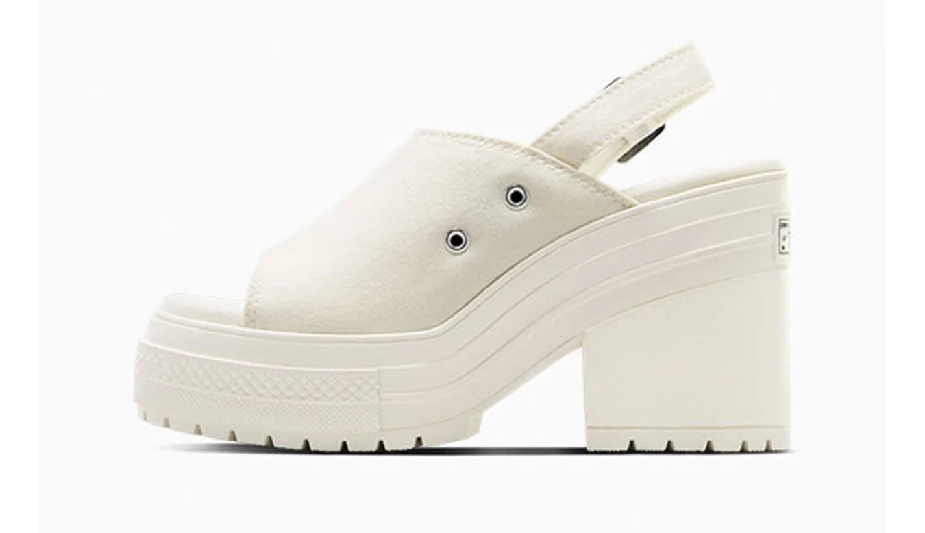 Дамски чехли Converse Chuck 70 De Luxe Heel Mule Offwhite кремави – Branco sujo