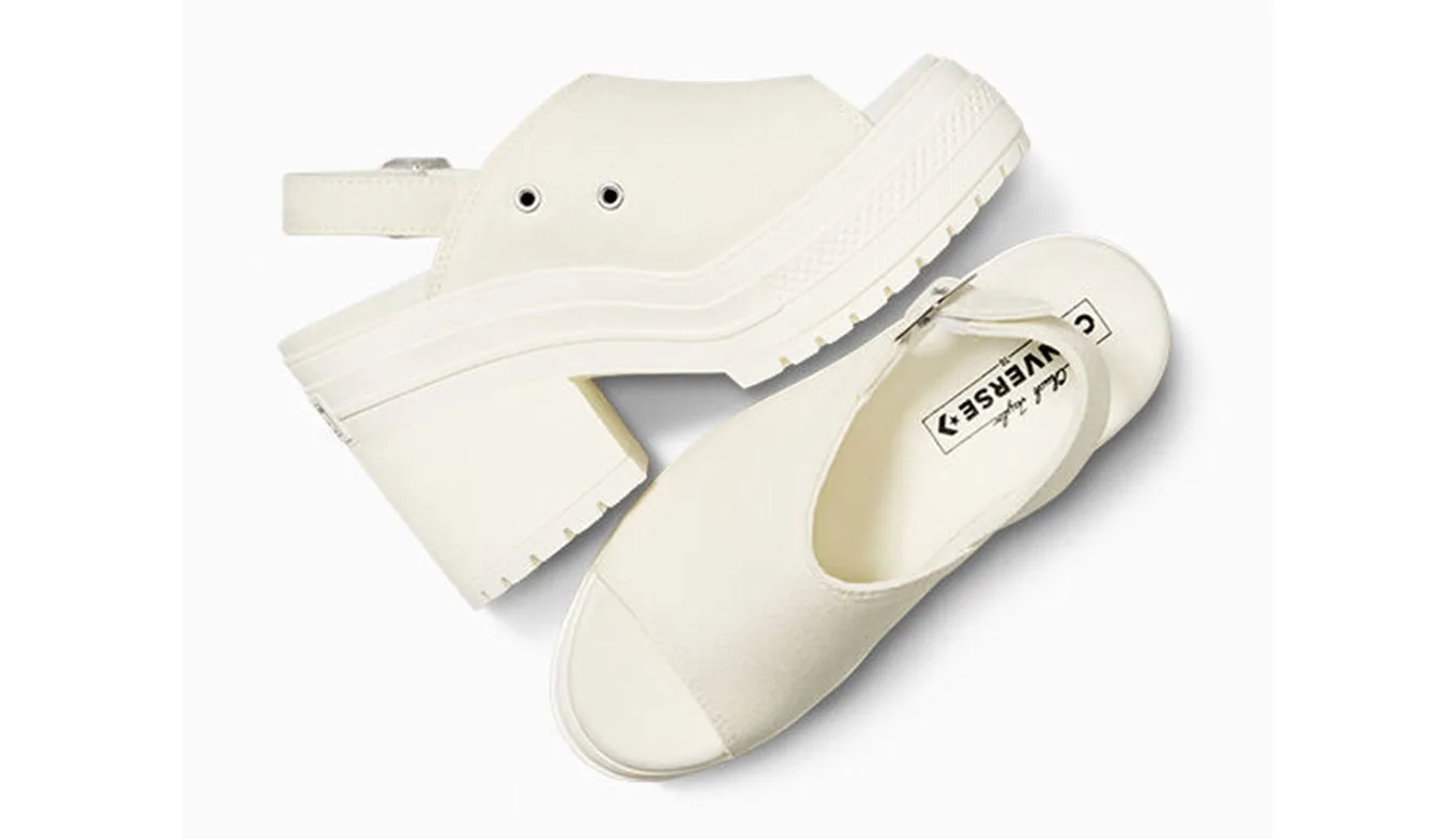 Дамски чехли Converse Chuck 70 De Luxe Heel Mule Offwhite кремави – Branco sujo