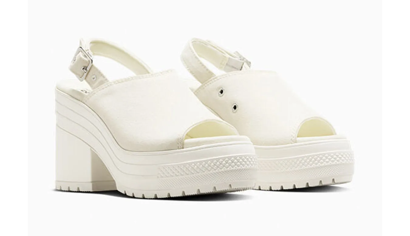 Дамски чехли Converse Chuck 70 De Luxe Heel Mule Offwhite кремави – Branco sujo