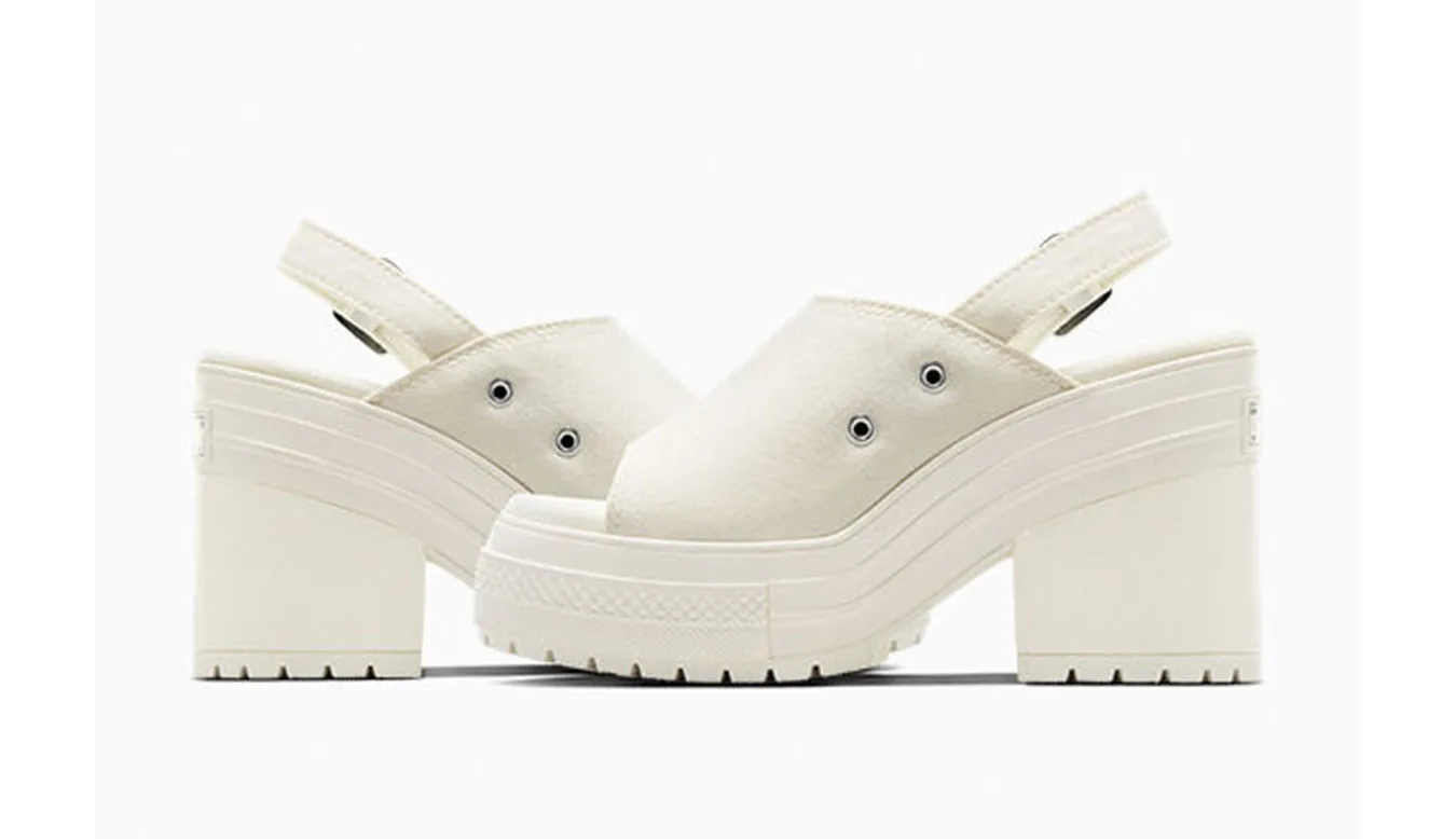 Дамски чехли Converse Chuck 70 De Luxe Heel Mule Offwhite кремави – Branco sujo