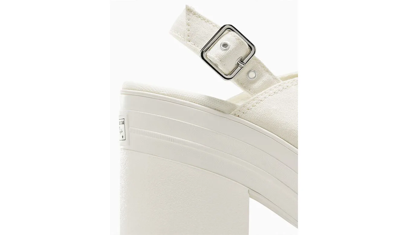 Дамски чехли Converse Chuck 70 De Luxe Heel Mule Offwhite кремави – Branco sujo