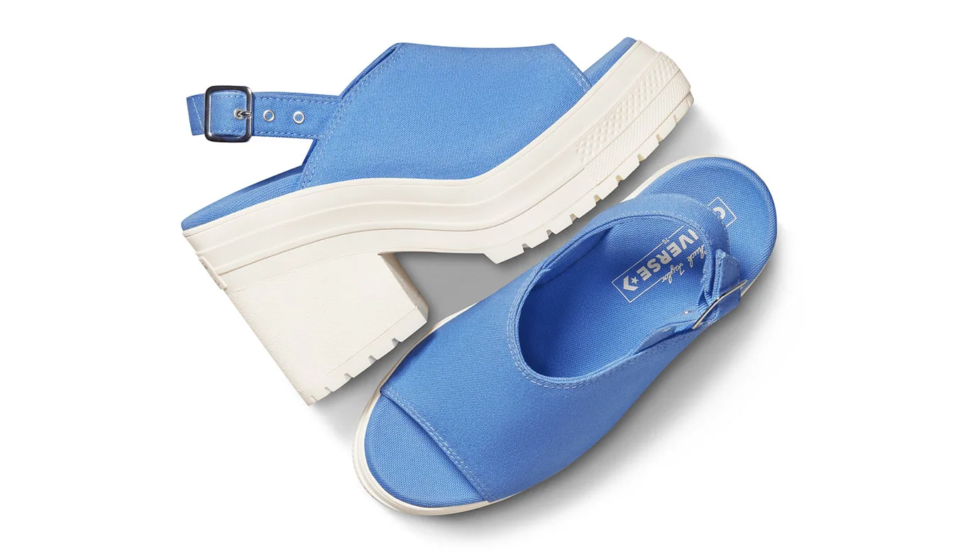 Дамски чехли Converse Chuck 70 De Luxe Heel Mule сини – Azul