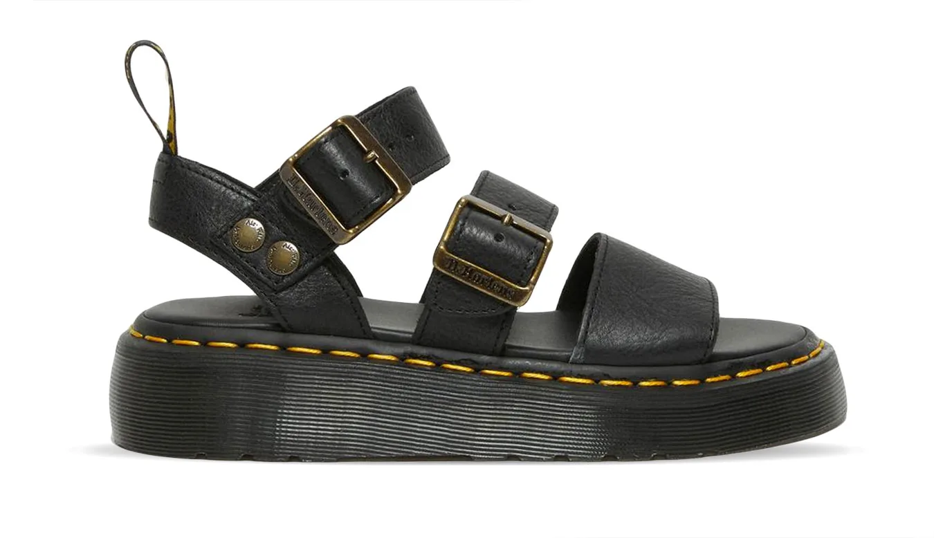 Dr. Martens Gryphon Quad Platform Black Mulheres - Preto - DM25720001-6.5 - Size: 6.5 – Дамски сандали на платформа
