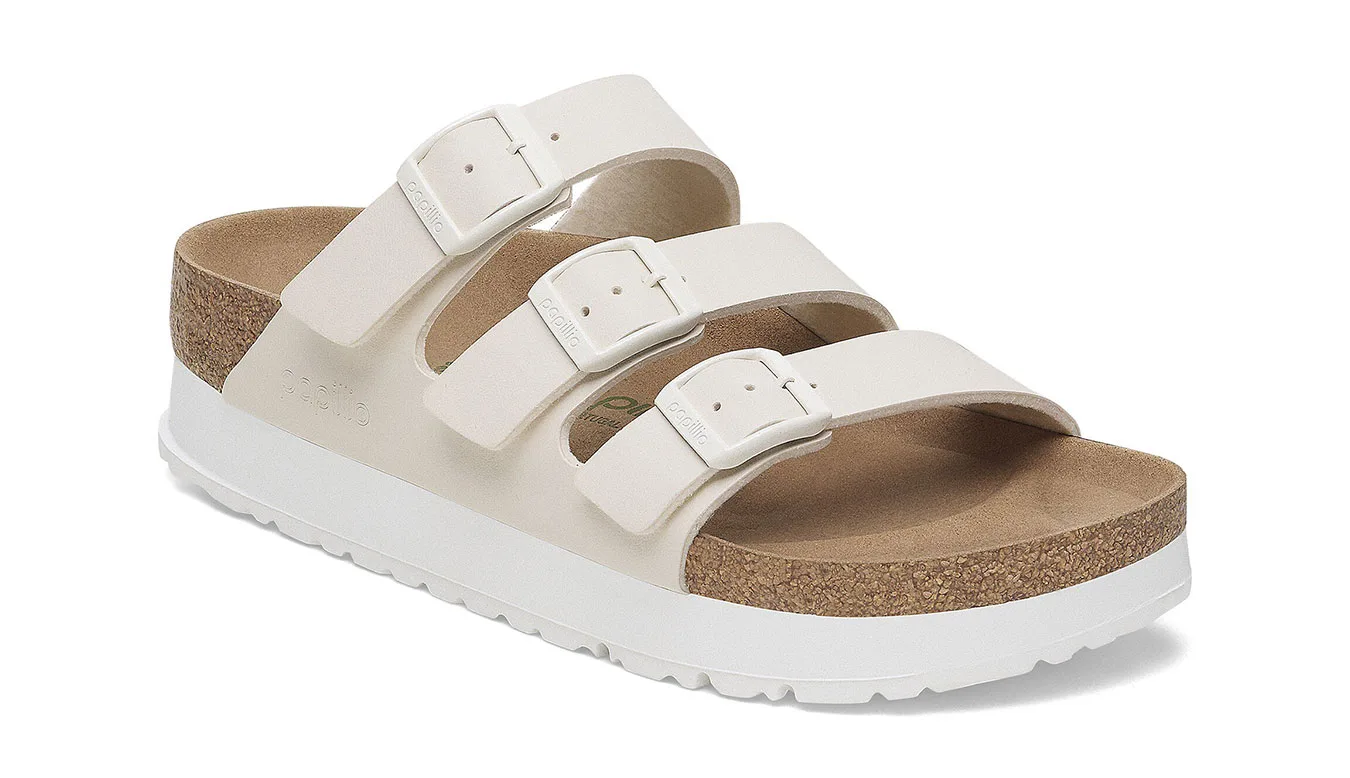 Birkenstock Florida III PAP Flex Platform Birko-Flor Narrow Fit Offwhite Mulheres - Branco sujo - 1029751 – Дамски сандали на платформ…