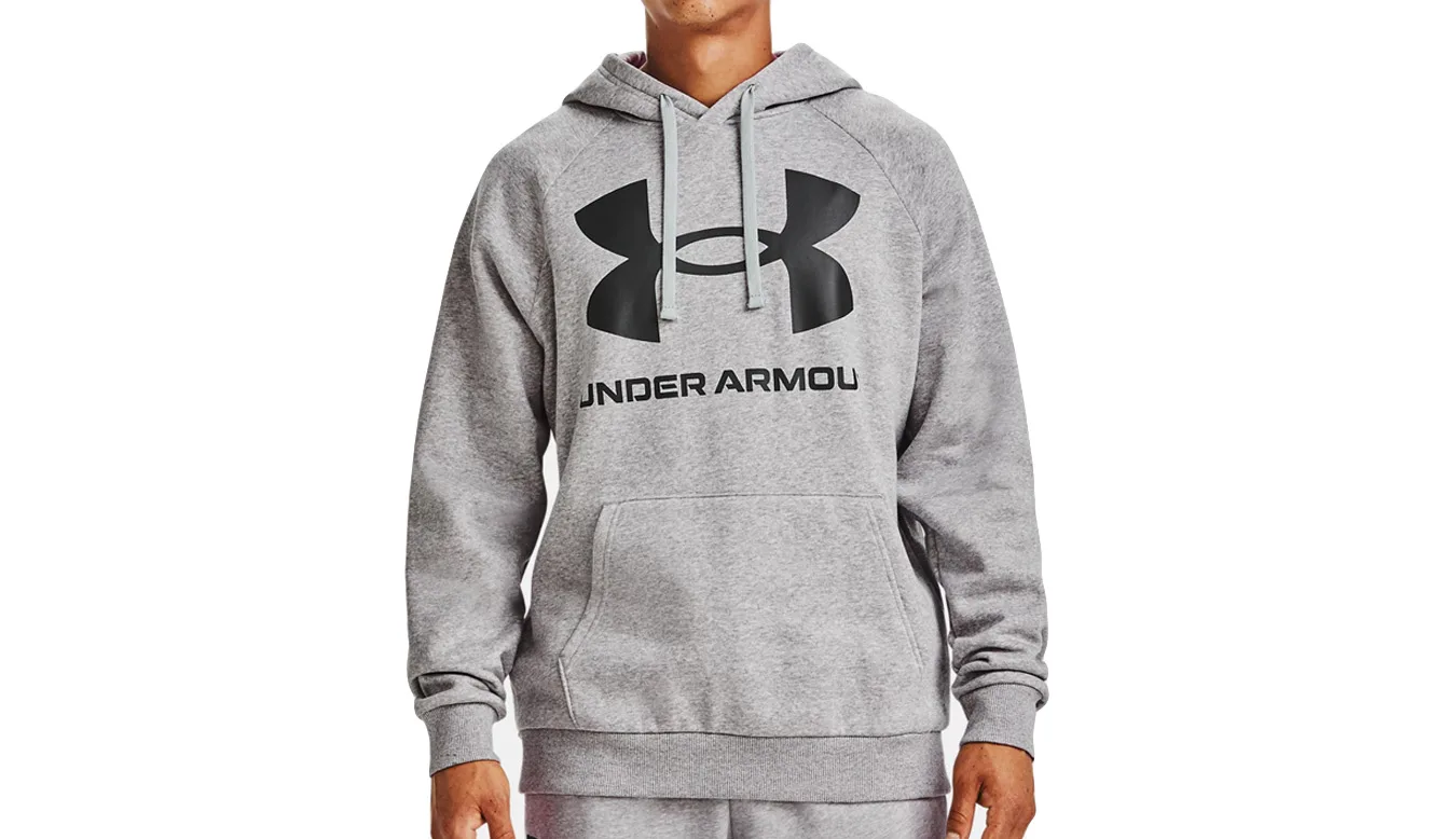 Under Armour Rival Fleece Big Logo Hoodie Grey Homens - Cinza - 1357093-011-L - Size: L – Мъжки худита