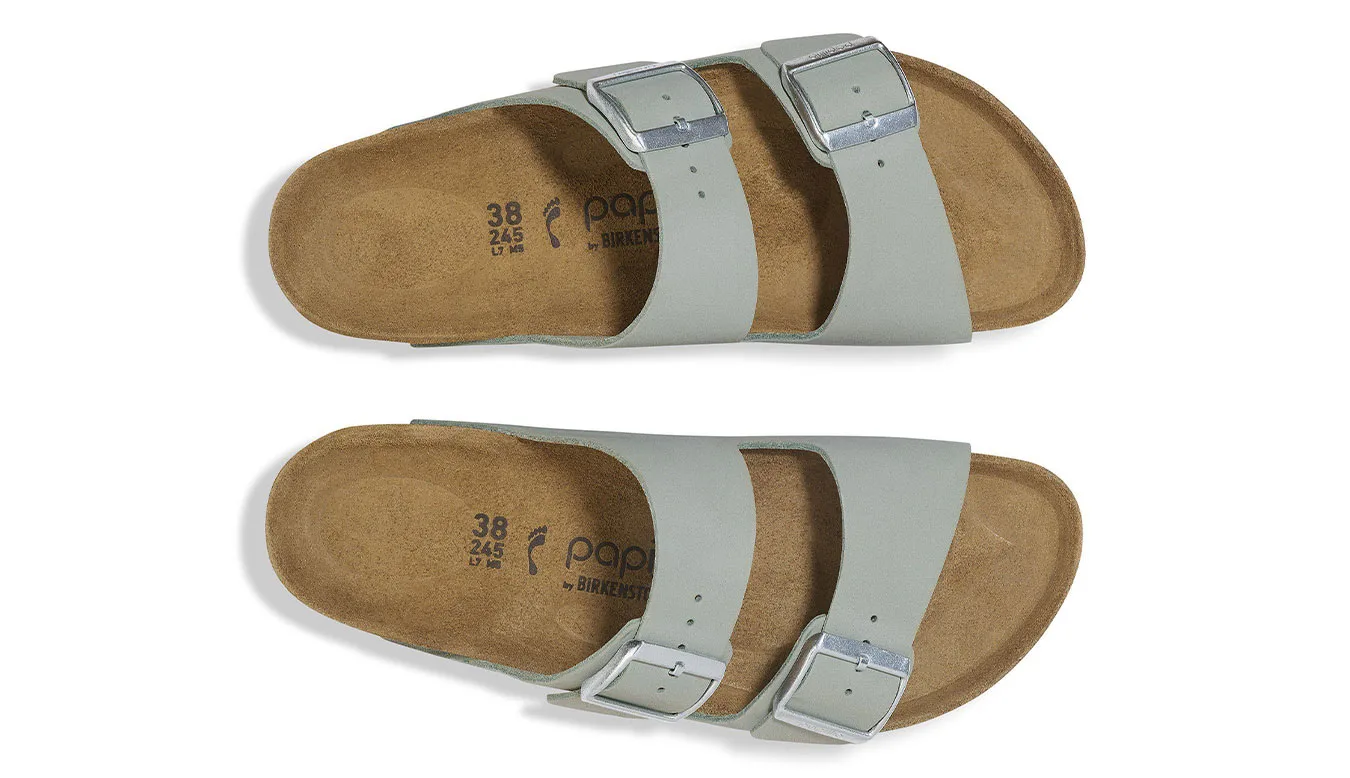 Дамски чехли Birkenstock Arizona PAP Flex Platform Nubuk Leather сиви – Cinza