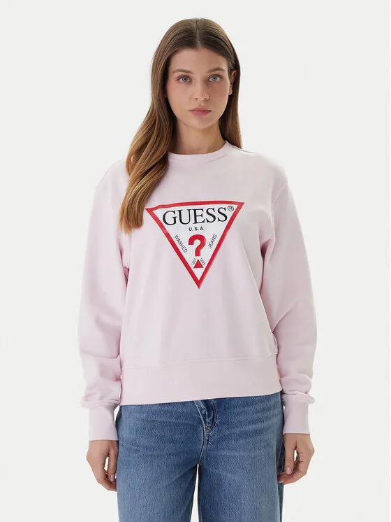 Дамски суитшърт Guess KBA11 розов – Дамски суитшърти без цип