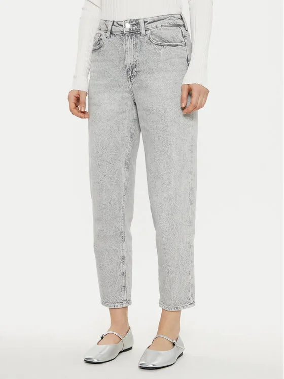 Vero Moda Дънки Tessa 10308860 Сив Mom Fit – Дамски boyfriend дънки