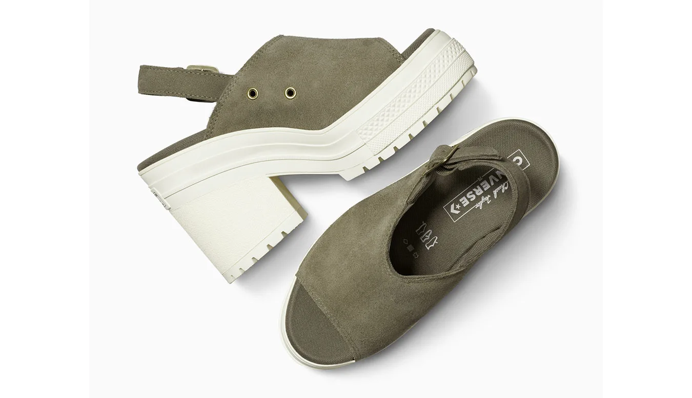 Дамски чехли Converse Chuck 70 De Luxe Heel Mule сиви – Cinza