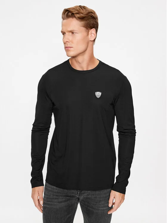 EA7 Emporio Armani Тениска с дълъг ръкав 8NPT17 PJRGZ 1200 Черен Regular Fit – Мъжки тениски с дълъг ръкав
