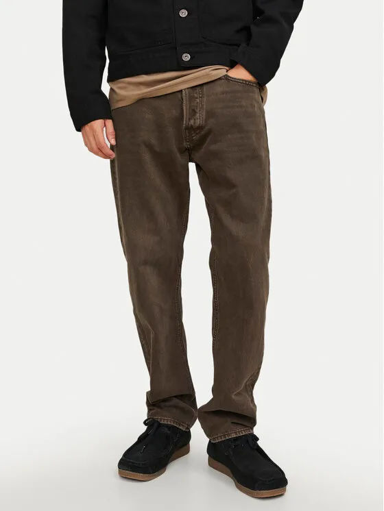 Jack & Jones Дънки Chris 12246401 Кафяв Relaxed Fit – Мъжки loose дънки