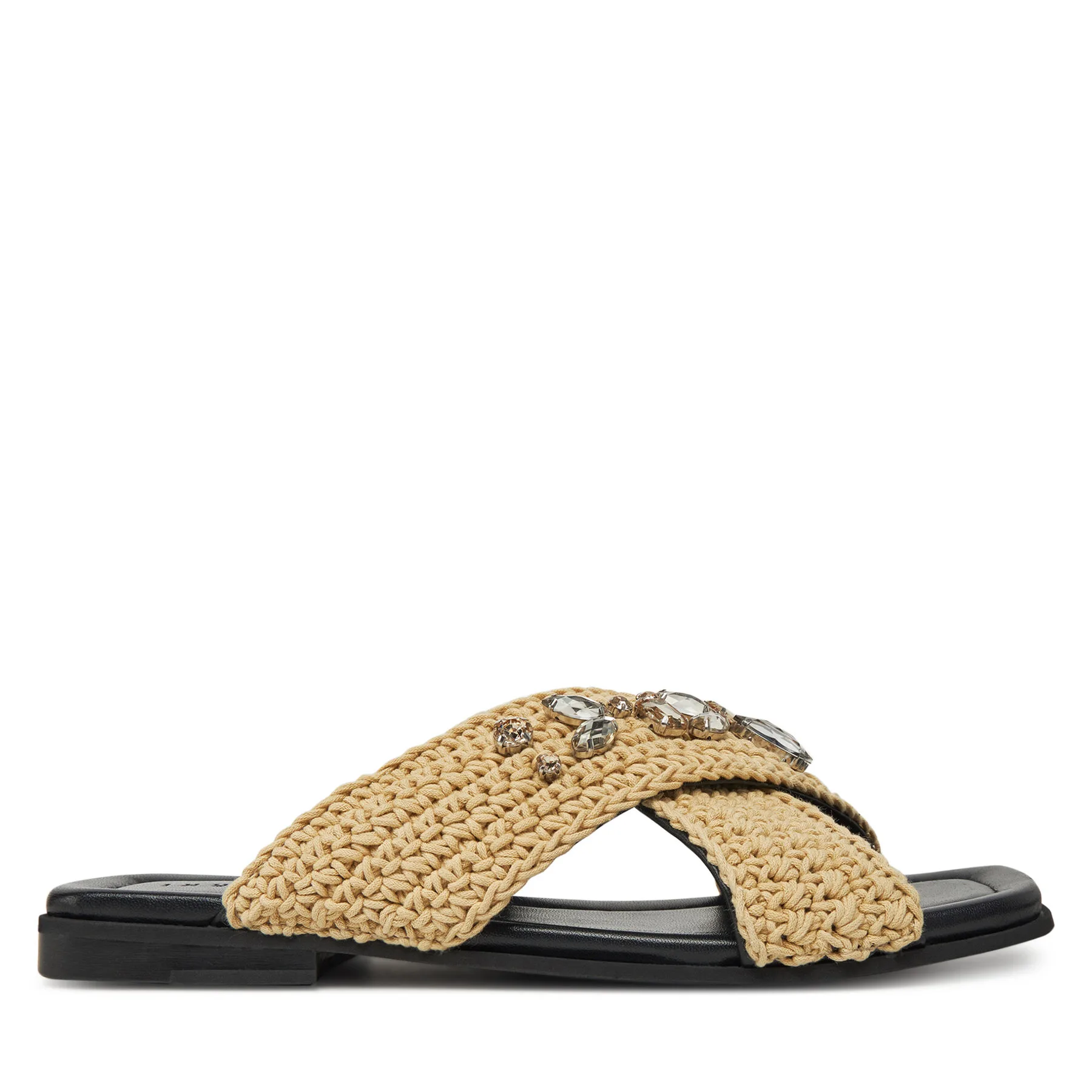 Дамски чехли Inuikii Woven Strap Stones бежови