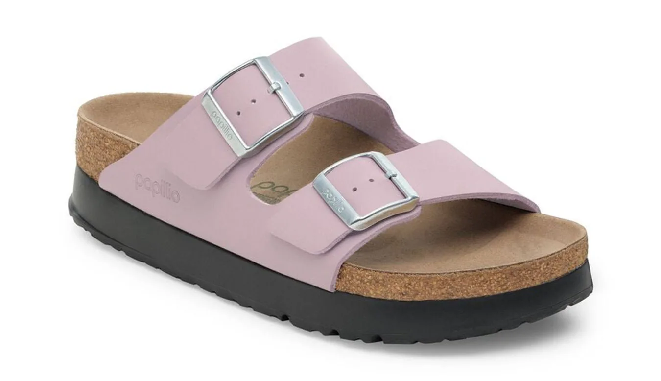 Birkenstock Arizona PAP Flex Platform Birko-Flor Narrow Fit Purple Mulheres - Roxo - 1030377 – Дамски сандали на платформа