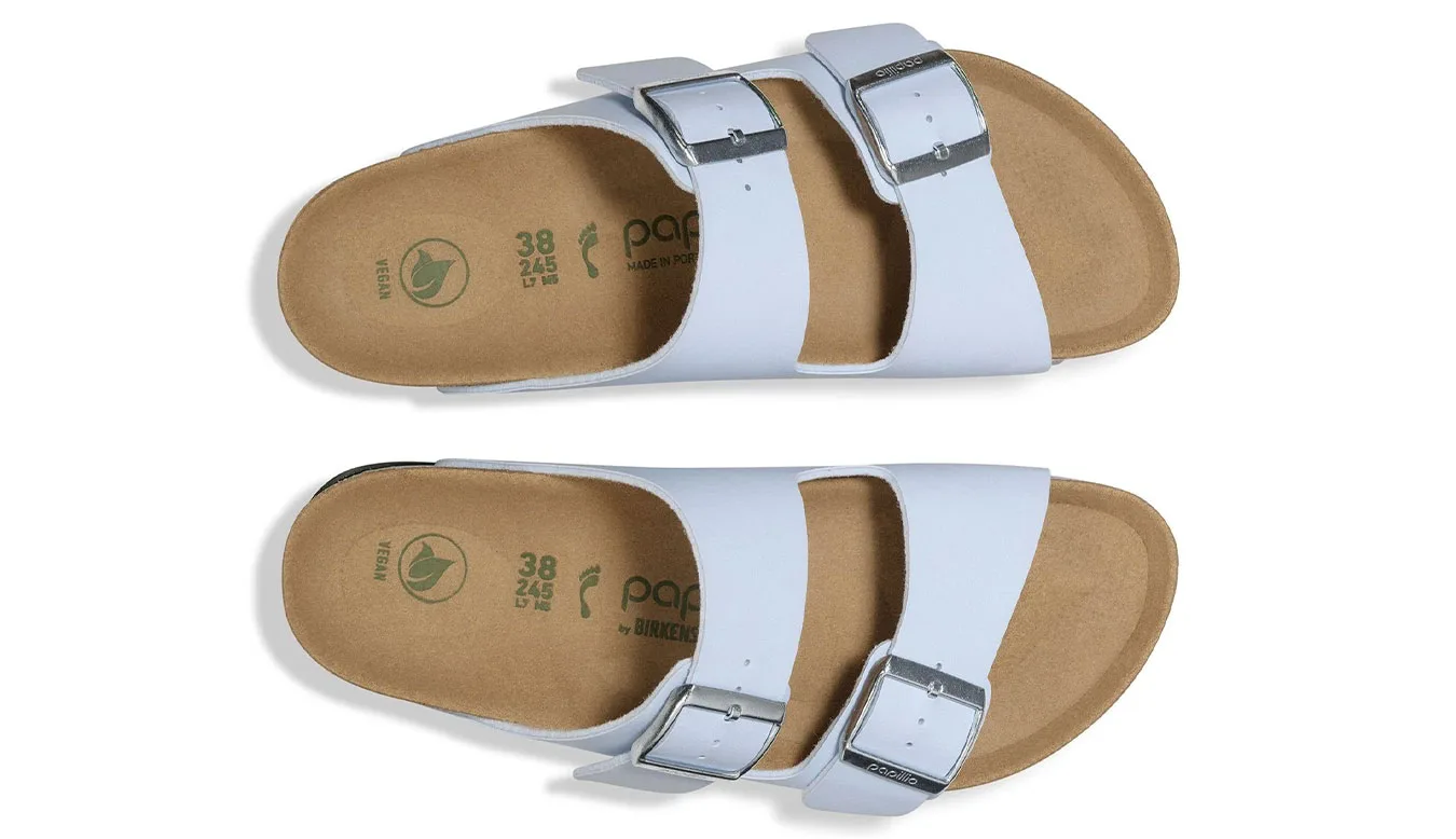 Дамски чехли Birkenstock Arizona PAP Flex Platform Birko-Flor Narrow сини – Azul
