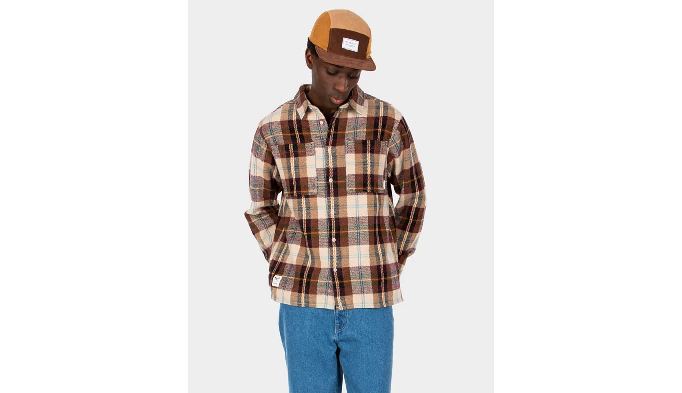 IrieDaily Chillax Lumber Shirt Homens - Castanho - 514D341-607 – Мъжки ризи
