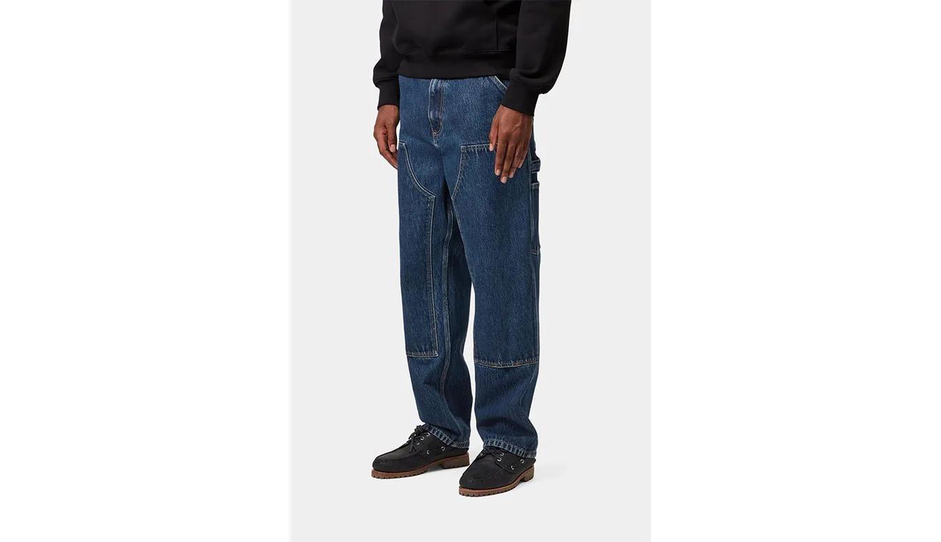 Мъжки панталон Carhartt WIP Double Knee син – Azul – Мъжки текстилни панталони