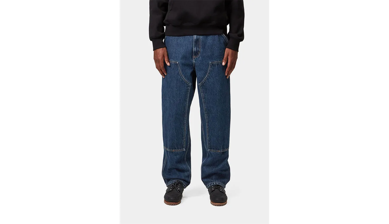Мъжки панталон Carhartt WIP Double Knee син – Azul – Мъжки текстилни панталони