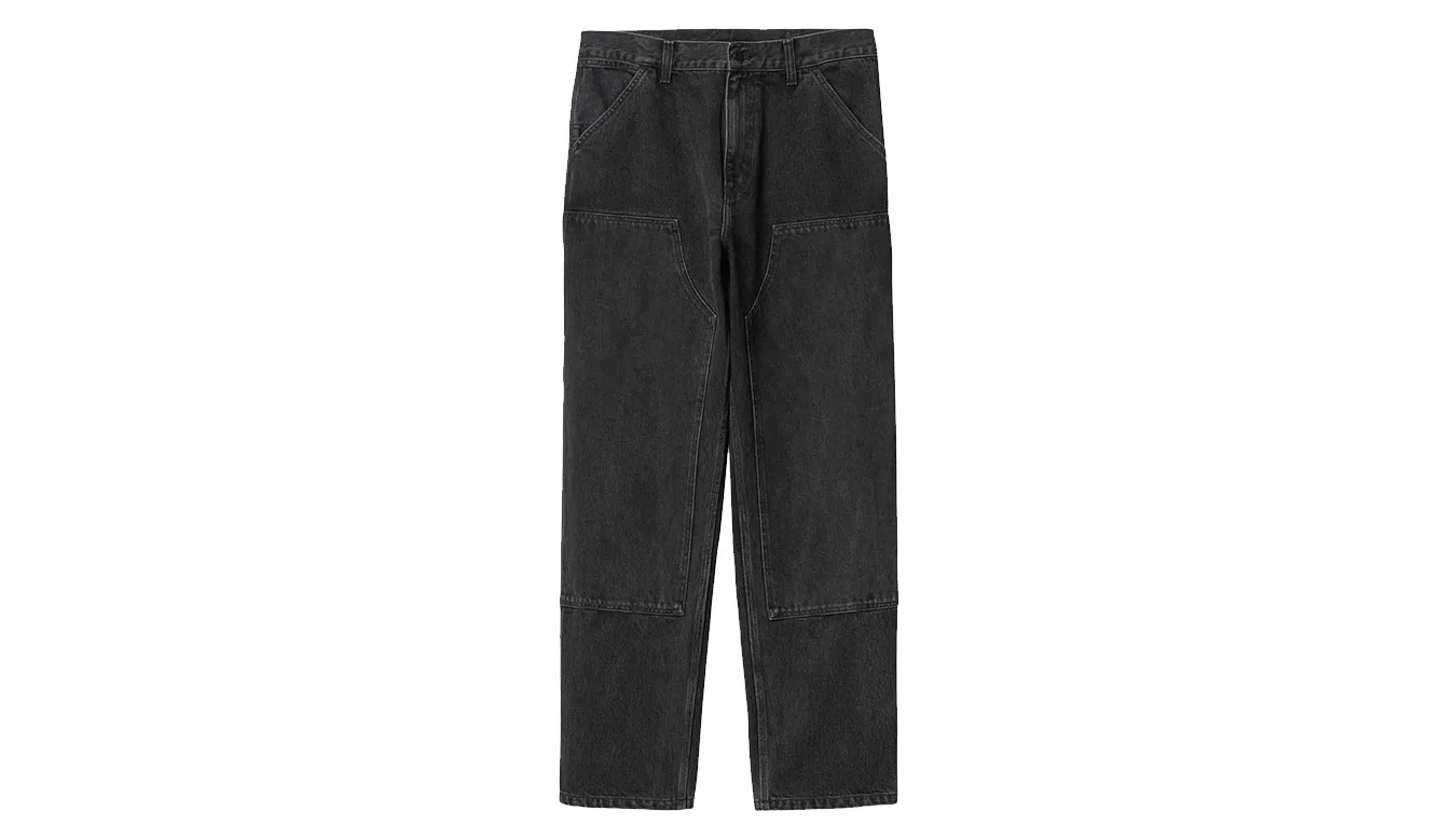 Мъжки панталон Carhartt WIP Double Knee I032699_89_06 черен – Preto – Мъжки текстилни панталони