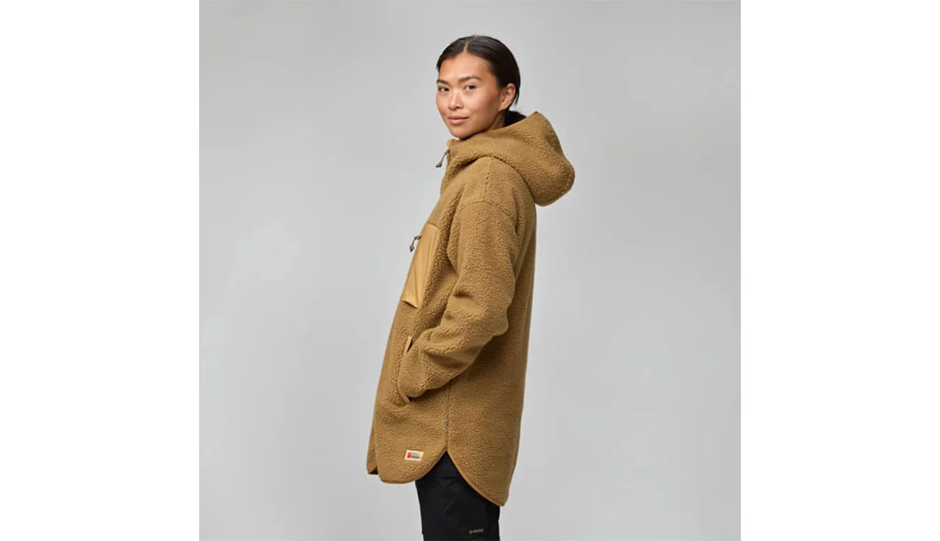 Дамски полар Fjällräven Vardag Pile Long кафяв – Castanho – Дамски полари
