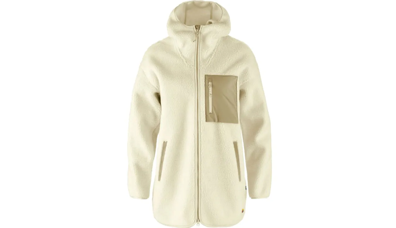Дамски полар Fjällräven Vardag Pile Long бял – Branco – Дамски полари