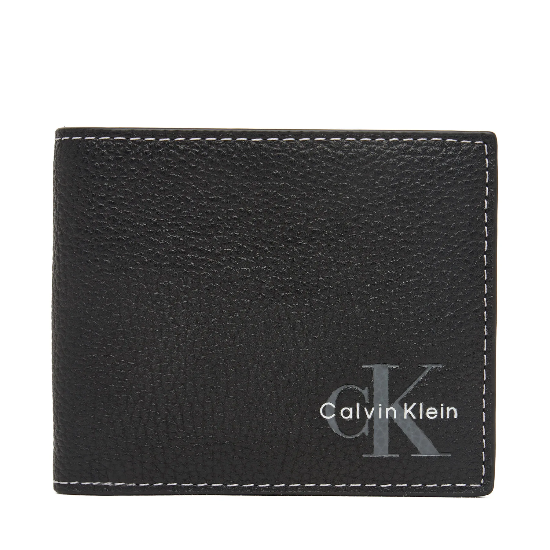 Мъжко портмоне Calvin Klein Bold Pebble Billfold Coin черно – Черен – Мъжки портмонета