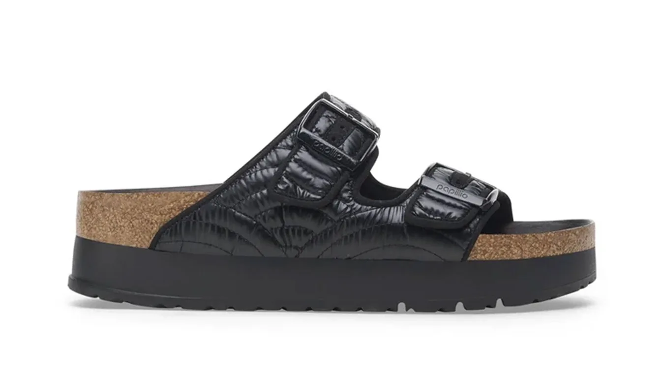 Дамски чехли Birkenstock Arizona PAP French Piping Flex Platform черни – Preto