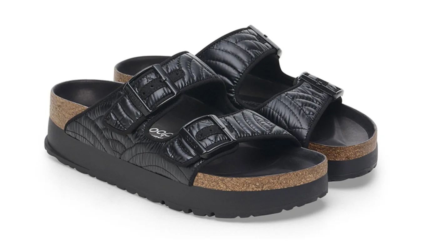 Дамски чехли Birkenstock Arizona PAP French Piping Flex Platform черни – Preto