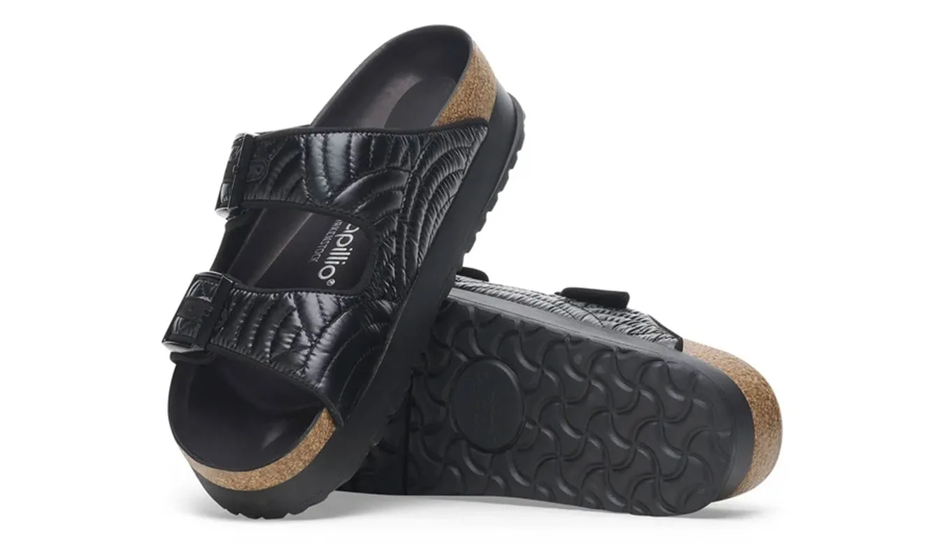 Дамски чехли Birkenstock Arizona PAP French Piping Flex Platform черни – Preto