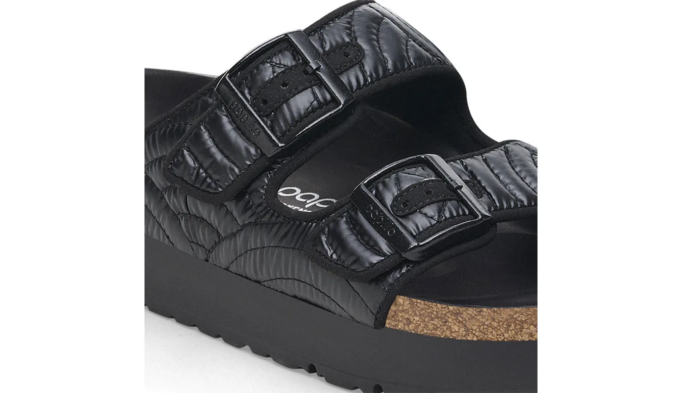 Дамски чехли Birkenstock Arizona PAP French Piping Flex Platform черни – Preto