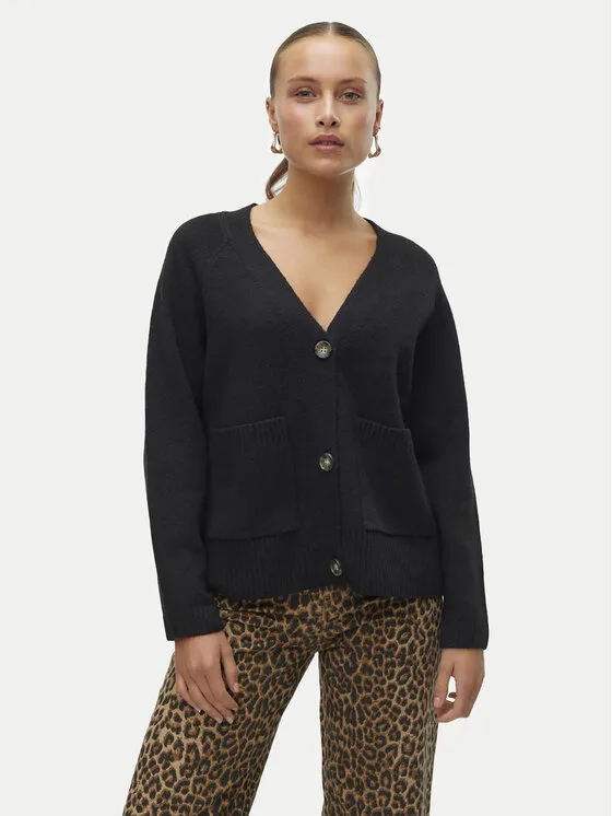 Vero Moda Кардиган Boom 10320457 Черен Loose Fit – Дамски жилетки