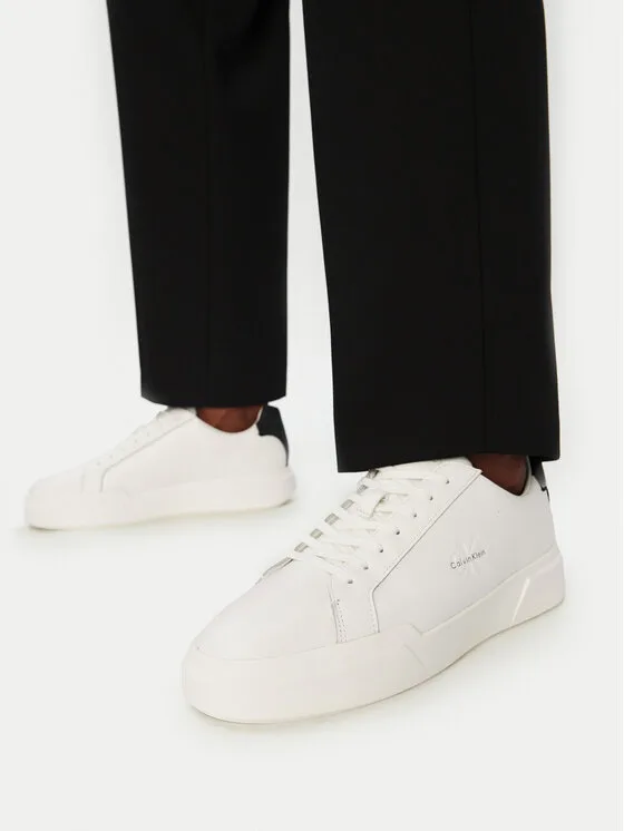 Calvin Klein Сникърси Chunky Cupsole Laceup Lth YM0YM01344 Бял – Мъжки ниски маратонки