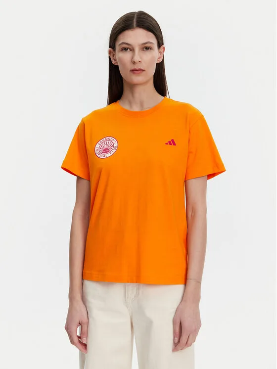 adidas Тишърт FARM Graphic JD6293 Оранжев Regular Fit – Дамски тениски