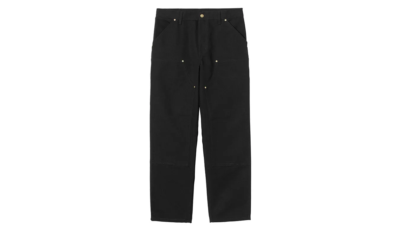 Мъжки панталон Carhartt WIP Double Knee I036274_89_B7 черен – Preto – Мъжки текстилни панталони