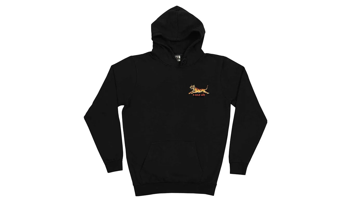 Мъжки суитшърт с качулка The Dudes Wild Life Classic Premium черен – Preto – Мъжки худита