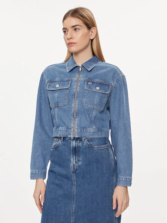 Дамско дънково яке Tommy Jeans Claire синьо – Дамски дънкови якета