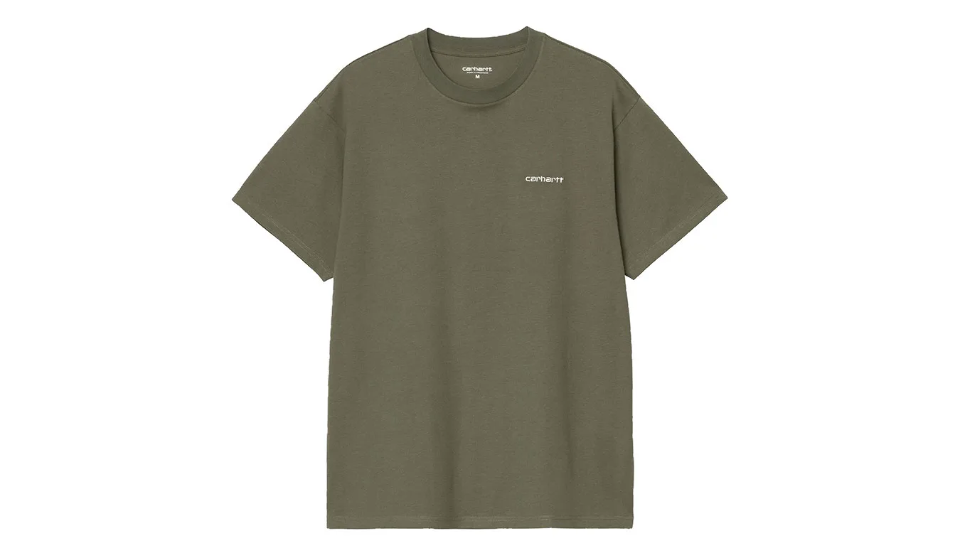 Carhartt WIP S/S Script Embroidery T-Shirt Green Homens - Verde - I030435_3LU_XX – Мъжки тениски