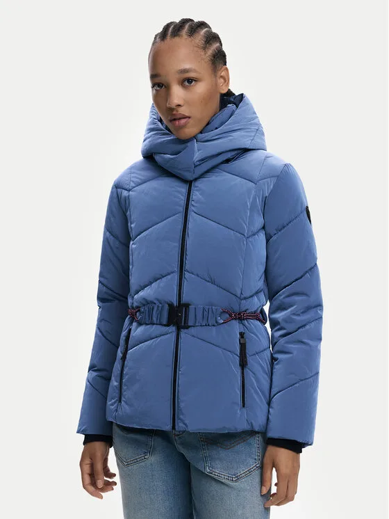 Дамско зимно яке Desigual Lyn синьо – Дамски зимни якета