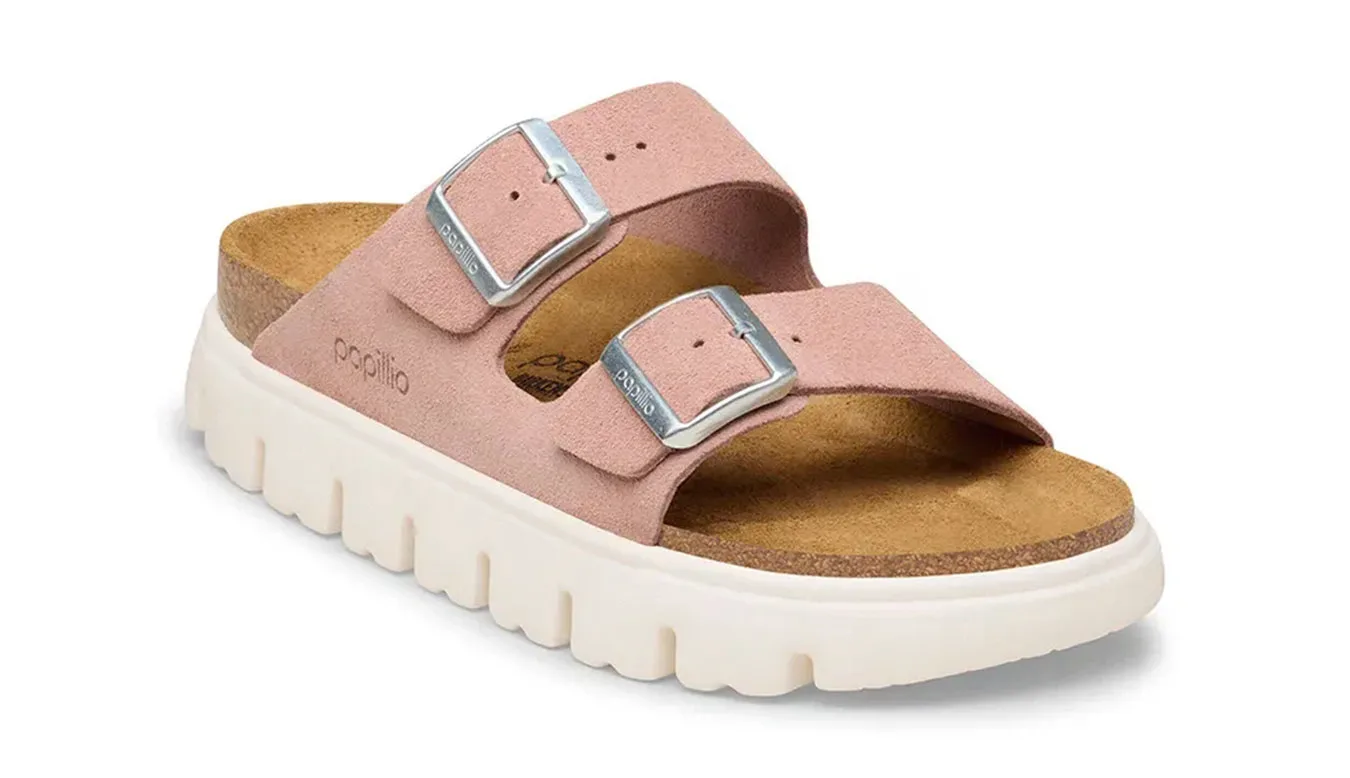 Дамски чехли Birkenstock Arizona Chunky Suede Leather Narrow Fit розови – Rosa