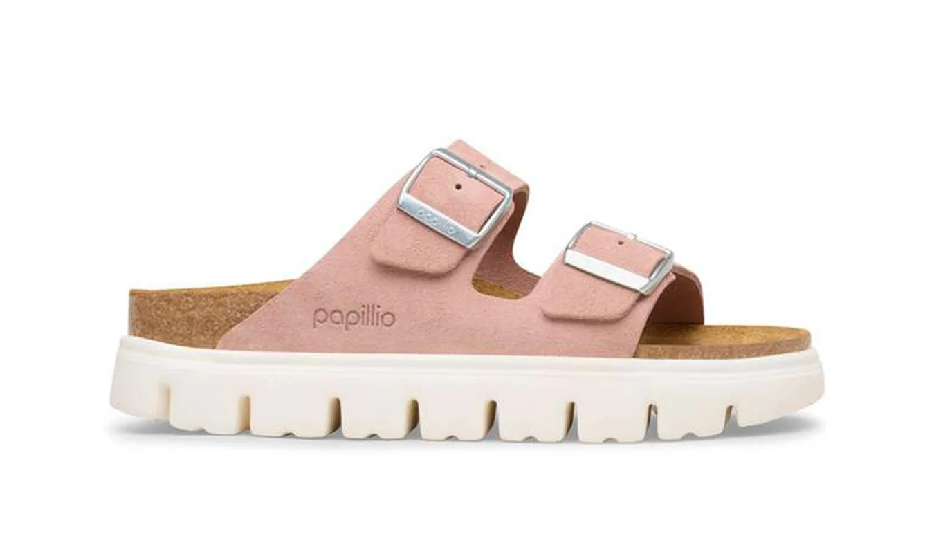 Дамски чехли Birkenstock Arizona Chunky Suede Leather Narrow Fit розови – Rosa