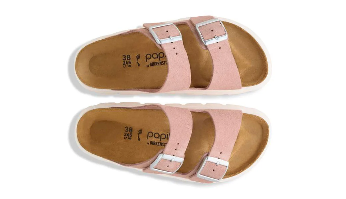 Дамски чехли Birkenstock Arizona Chunky Suede Leather Narrow Fit розови – Rosa