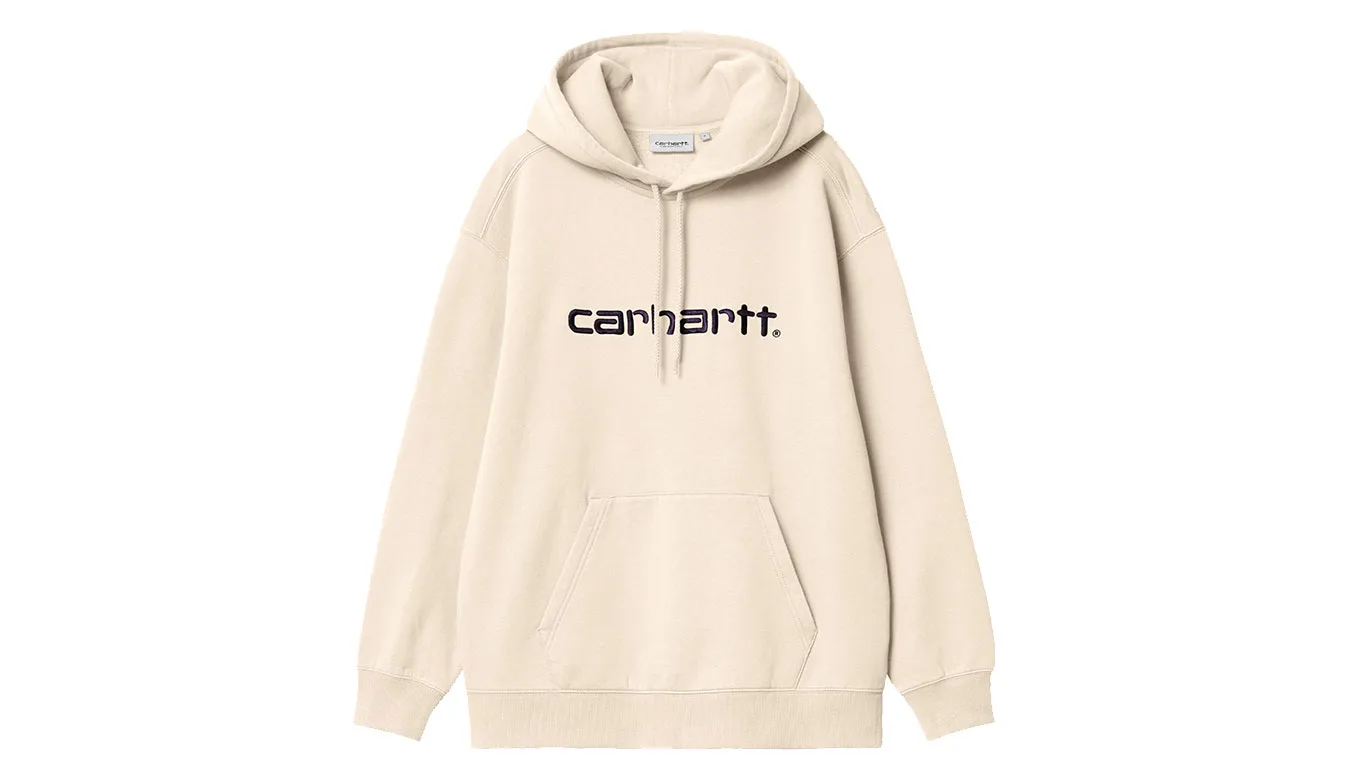 Дамски суитшърт с качулка Carhartt WIP W' Hooded Offwhite кремав – Branco sujo – Дамски худита