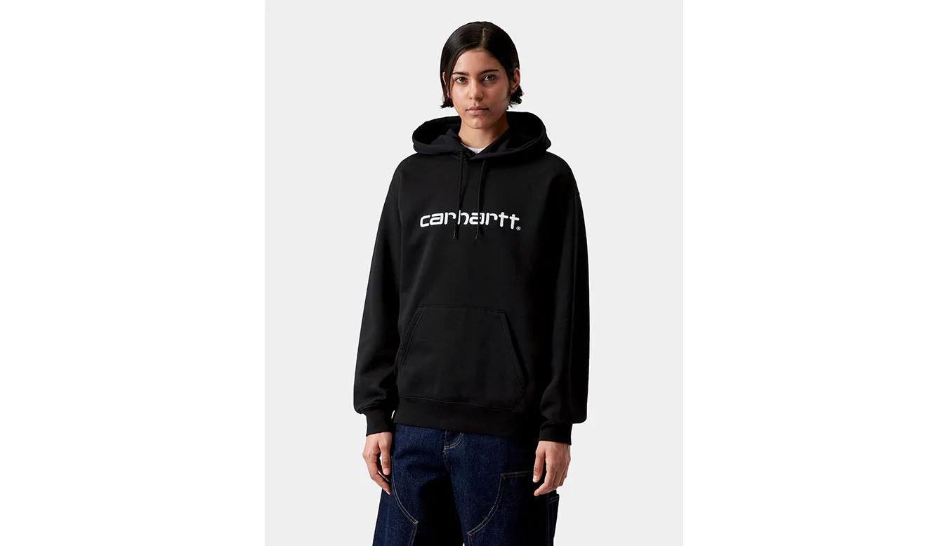 Дамски суитшърт с качулка Carhartt WIP W' Hooded черен – Preto – Дамски худита