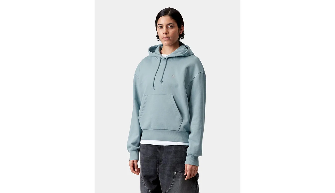 Дамски суитшърт с качулка Carhartt WIP W' Hooded Casey син – Azul – Дамски худита