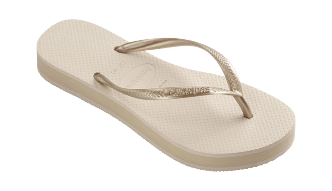 Havaianas Slim Flatform Beige Mulheres - Beige - H4144537-0121-BRA-37/38 - Size: BRA-37/38 – Дамски чехли