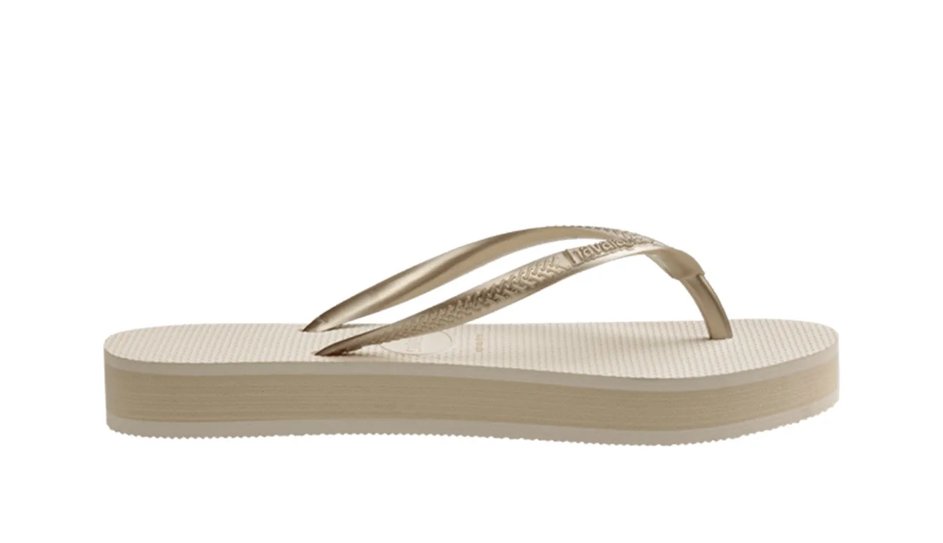 Havaianas Slim Flatform Beige Mulheres - Beige - H4144537-0121-BRA-37/38 - Size: BRA-37/38 – Дамски чехли
