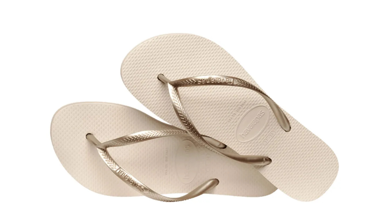 Havaianas Slim Flatform Beige Mulheres - Beige - H4144537-0121-BRA-37/38 - Size: BRA-37/38 – Дамски чехли