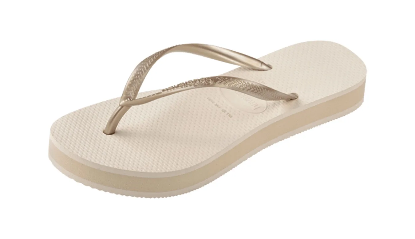 Havaianas Slim Flatform Beige Mulheres - Beige - H4144537-0121-BRA-37/38 - Size: BRA-37/38 – Дамски чехли