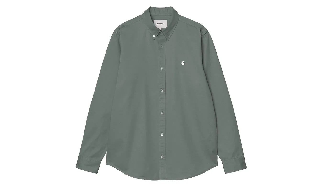 Carhartt WIP L/S Madison Shirt Green Homens - Verde - I023339_3HL_XX – Мъжки ризи