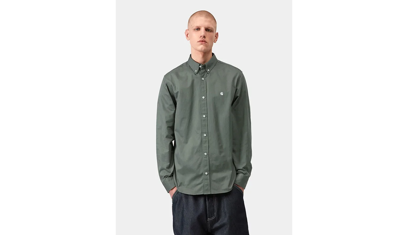 Carhartt WIP L/S Madison Shirt Green Homens - Verde - I023339_3HL_XX – Мъжки ризи